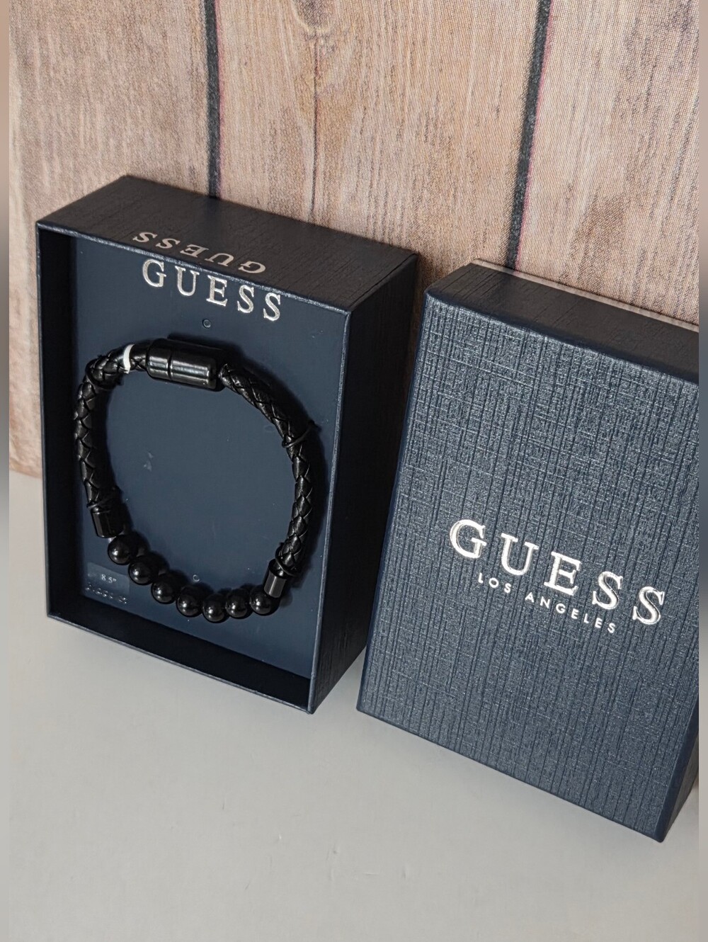 GUESS Black Beaded & Braided Bracelet NIB - Picture 8 of 8